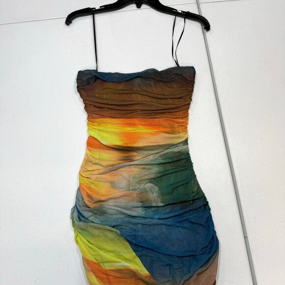 AFRM Multicolor Strapless Midi Dress - Picture 3 of 7
